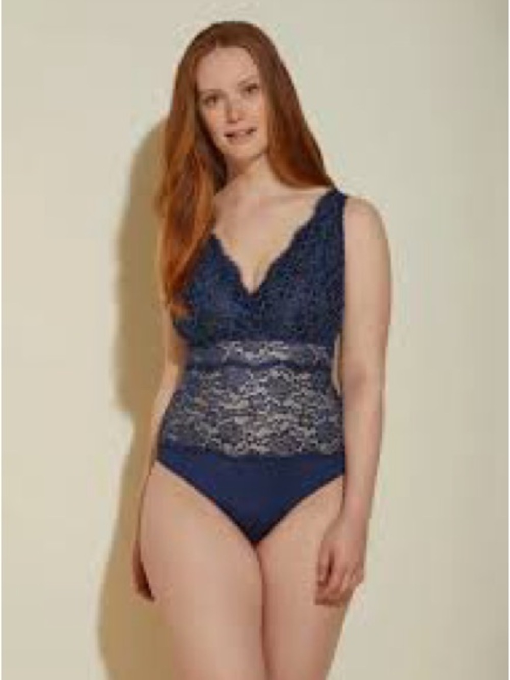 Cosabella Pret-A-Porter Curvy Lace Bodysuit in Navy Blue- NWT